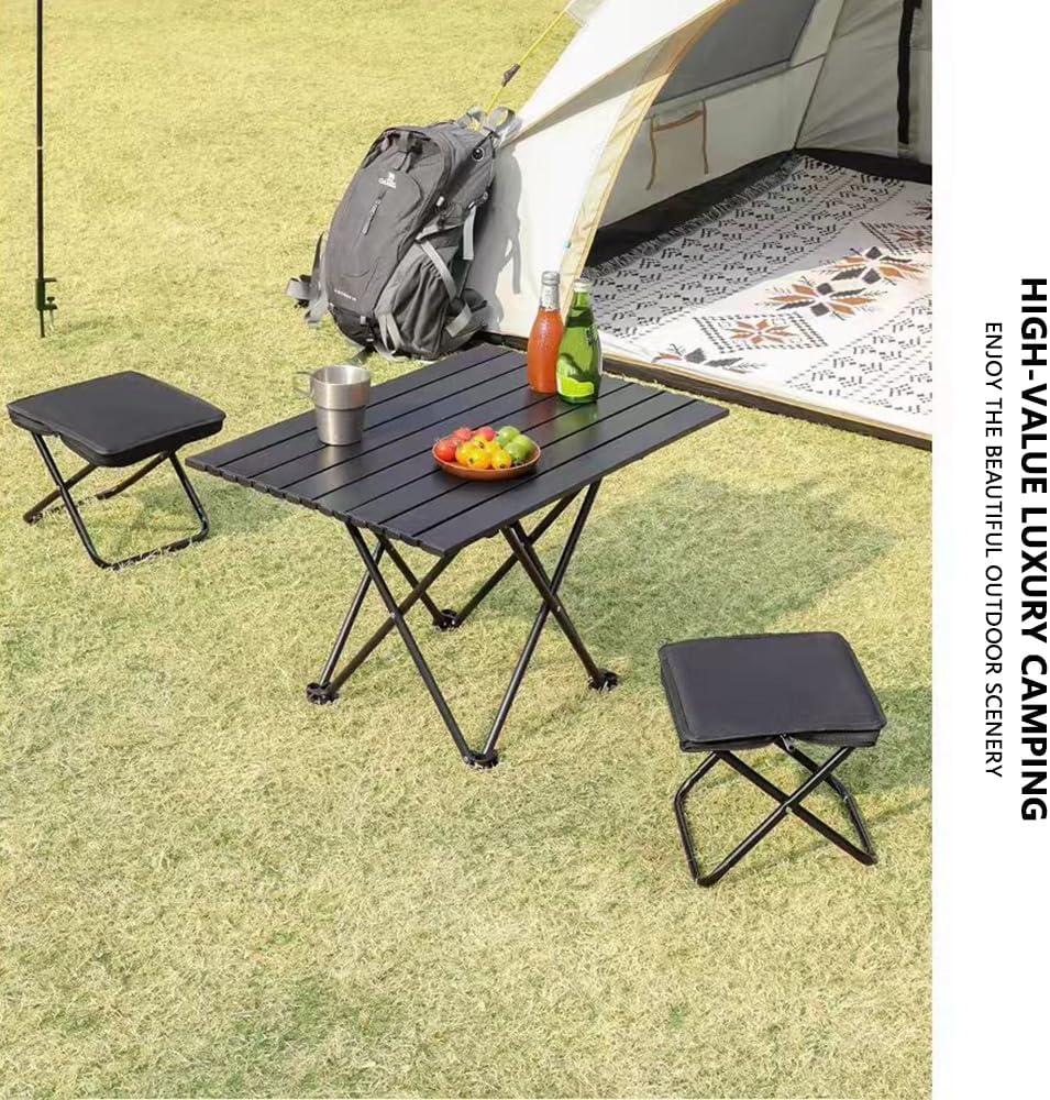 Portable Folding Camping Stool with Carry Bag &ndash; 30Cm Lightweight Foldable Chair, Supports 100Kg &ndash; Compact Travel Seat for Fishing, Hiking, Picnic, Beach and BBQ image number 2