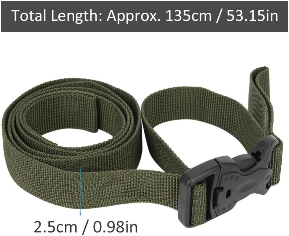 Chiffonade 4-Pack Heavy Duty Adjustable Nylon Luggage Straps with Safety Buckle, 135Cm (53") Packing Belts for Suitcases, Backpacks, Camping Gear