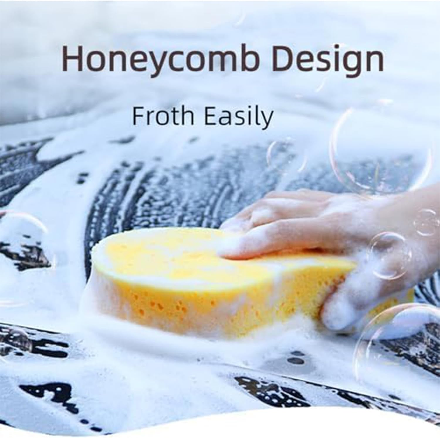 4PCS Large Car Wash Sponge, 8-Shaped Super Absorbent Sponges for Auto Cleaning, Non-Scratch Reusable Sponges for Car, Truck and Boat Washing, Random Colours, Compressed Packaging image number 3