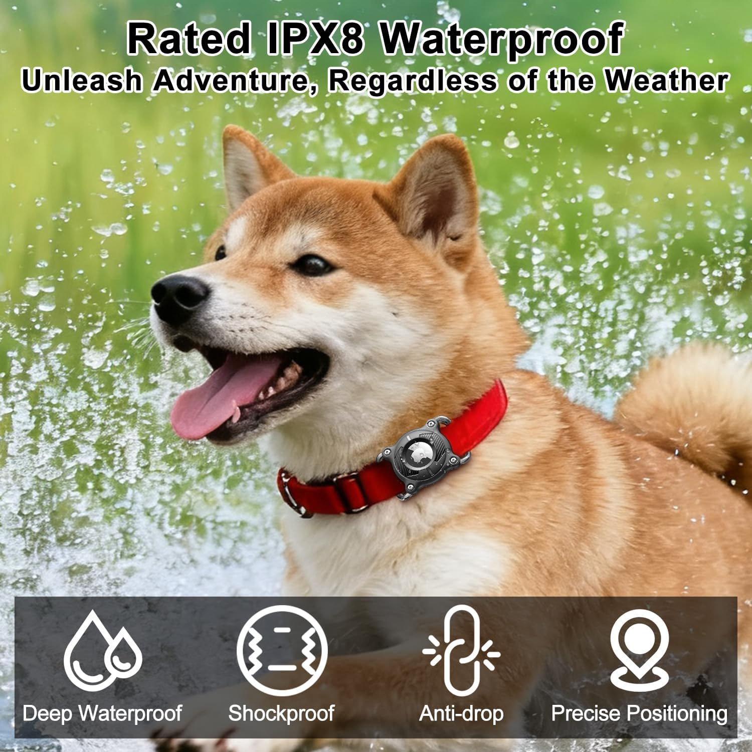 Leonids for Airtag Holder for Dog Collar, Waterproof & Scratch-Resistant Protective Hard Case with Removal Tools for Apple Airtag for Dog Collar, Backpack, Luggage (Black)