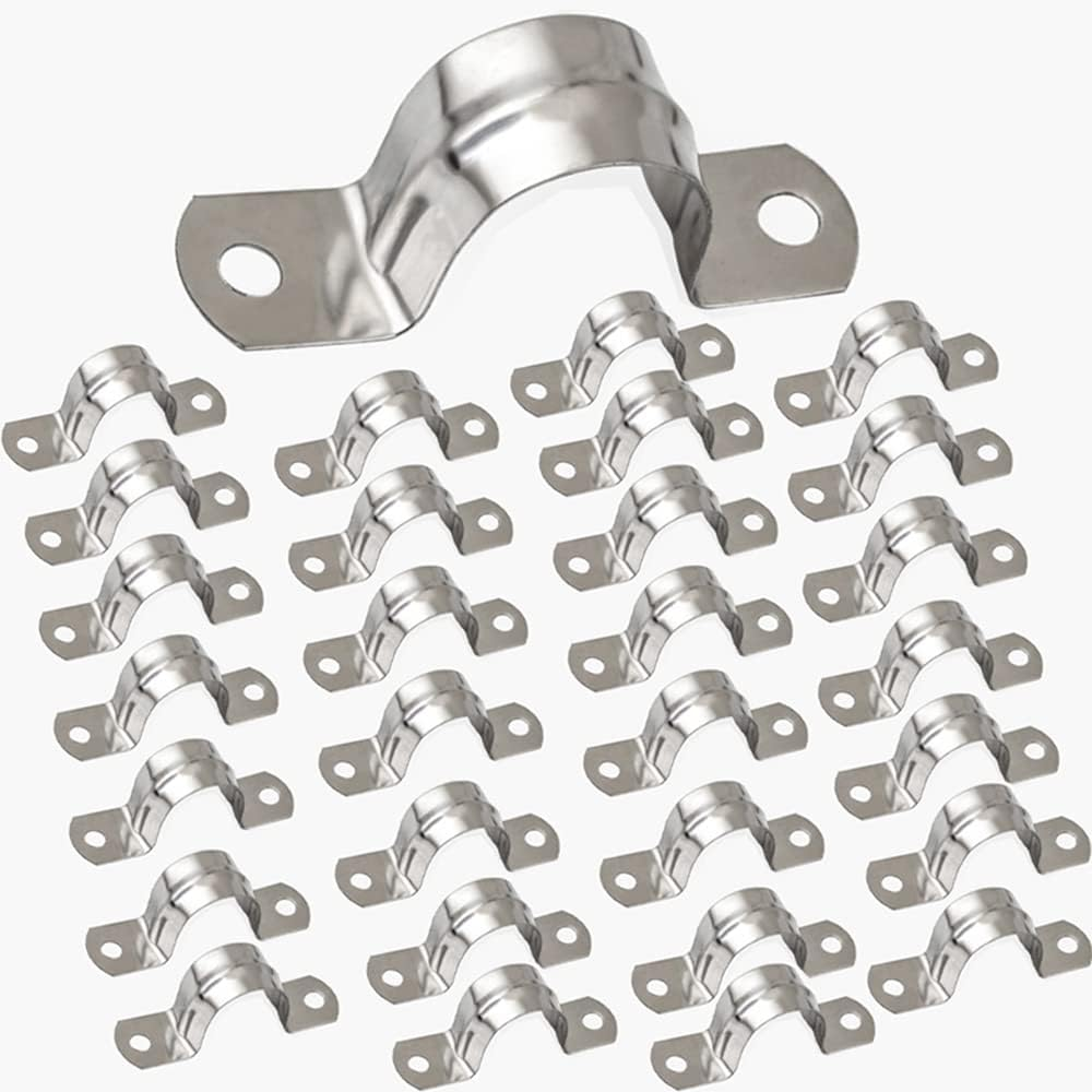 90Mm Pipe Strap Clamps, 10 Pcs 304 Stainless Steel Pipe Holder Brackets, Saddle U Shaped Tube Clips for Ducting Plumber Water Pipe image number 3