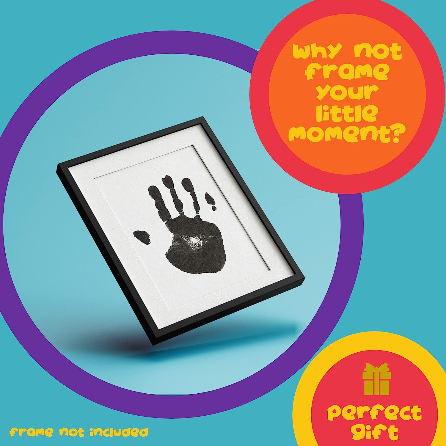 (Black) - Baby Footprint Kit - Easy Clean Baby-Safe Black Ink Pad for Baby Hand Prints and Footprints image number 2