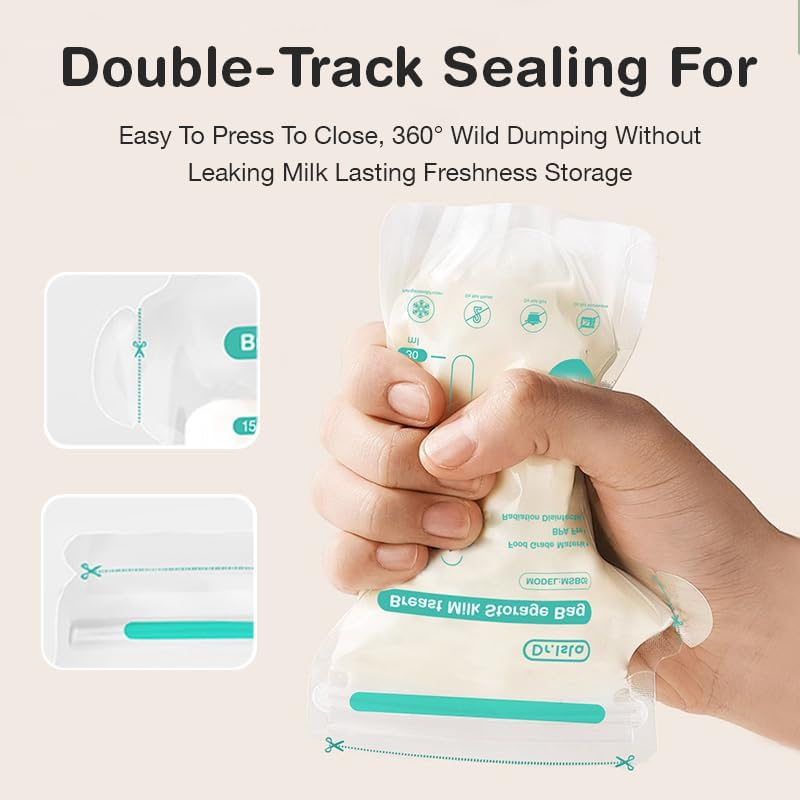 Breastmilk Storage Bag, 150Ml/250Ml Disposable Milk Storing Bag for Breastfeeding, Bpa-Free Leak-Proof Self-Standing Breast Milk Bag for Refrigeration Freezing, Newborn Essentials (150Ml, Piece, 100) image number 5