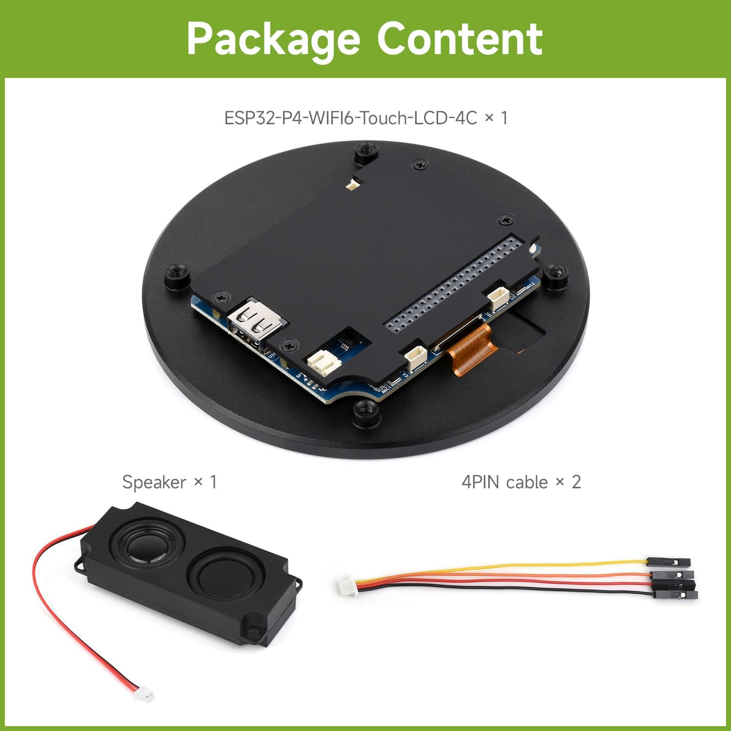 Waveshare ESP32-P4 4Inch Wi-F6 round Touch Display Development Board, 720 &times; 720, 170&deg; Viewing Angle, Optical Bonding Toughened Glass, Onboard Dual Microphones, Support Wi-Fi 6 / Blue-T 5 (LE) image number 6