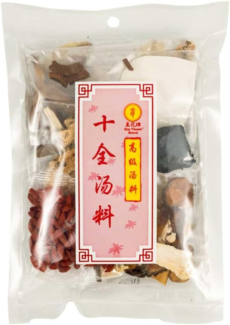 STAR FLOWER Eight Treasure Herbal Soup Ba Zhen Tang Revitalizing Tonic Soup Pre-Packed Herbal Soup Base for Chicken or Pork Soup Eight Treasure Decoction image number 2