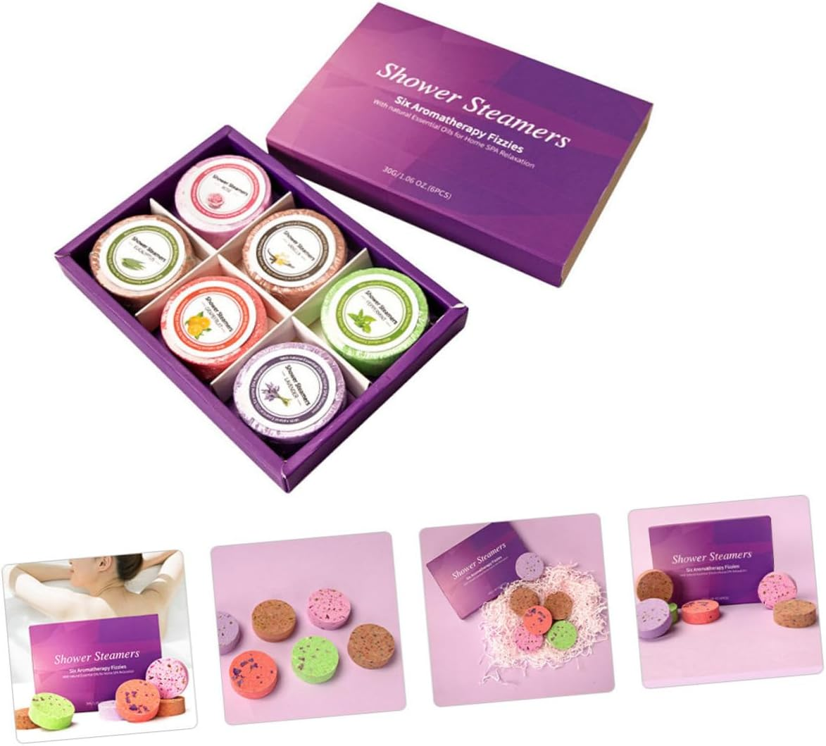 BIUDECO 6 Pcs Bath Aroma Salt Tablets Natural Aromatherapy Shower for Women Skin Softening and Whitening image number 1