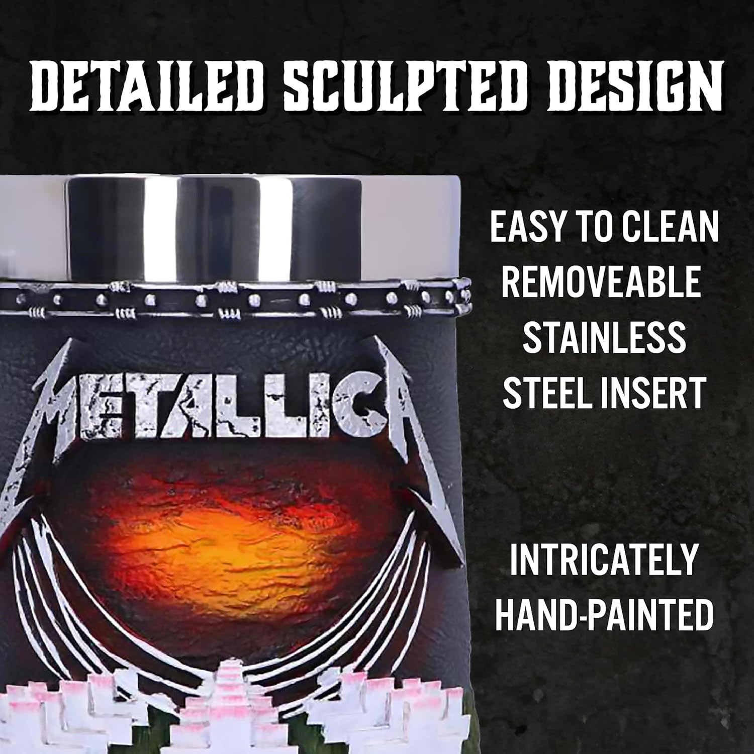 Nemesis Now Metallica-Master of Puppets Tankard, Resin, Black, One Size image number 5