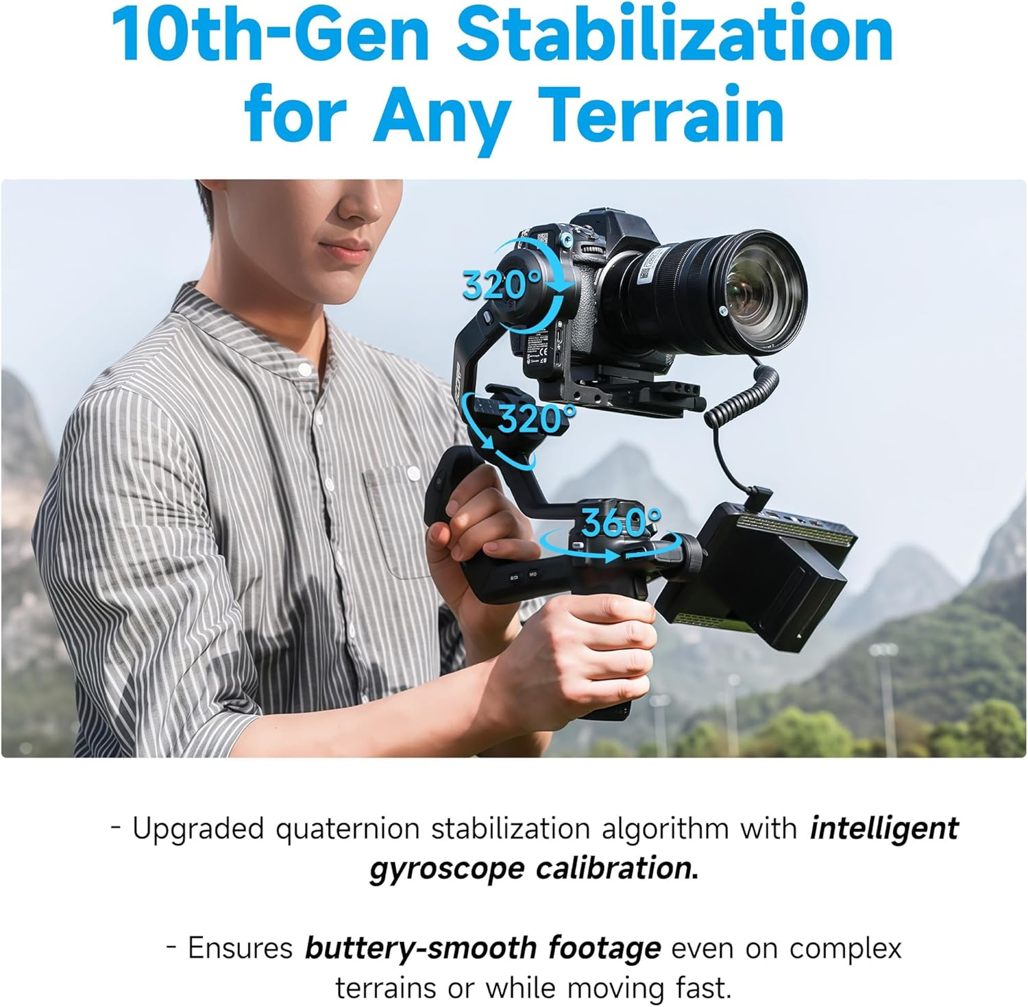 Feiyutech SCORP-C2 Gimbal Stabilizer DSLR and Mirrorless Camera, Camera Gimbal with Built-In AI Tracking, Native Vertical Shooting, 3.5Kg/7.72Lbs Payload for Canon/Sony/Panasonic/Nikon/Fujifilm image number 1