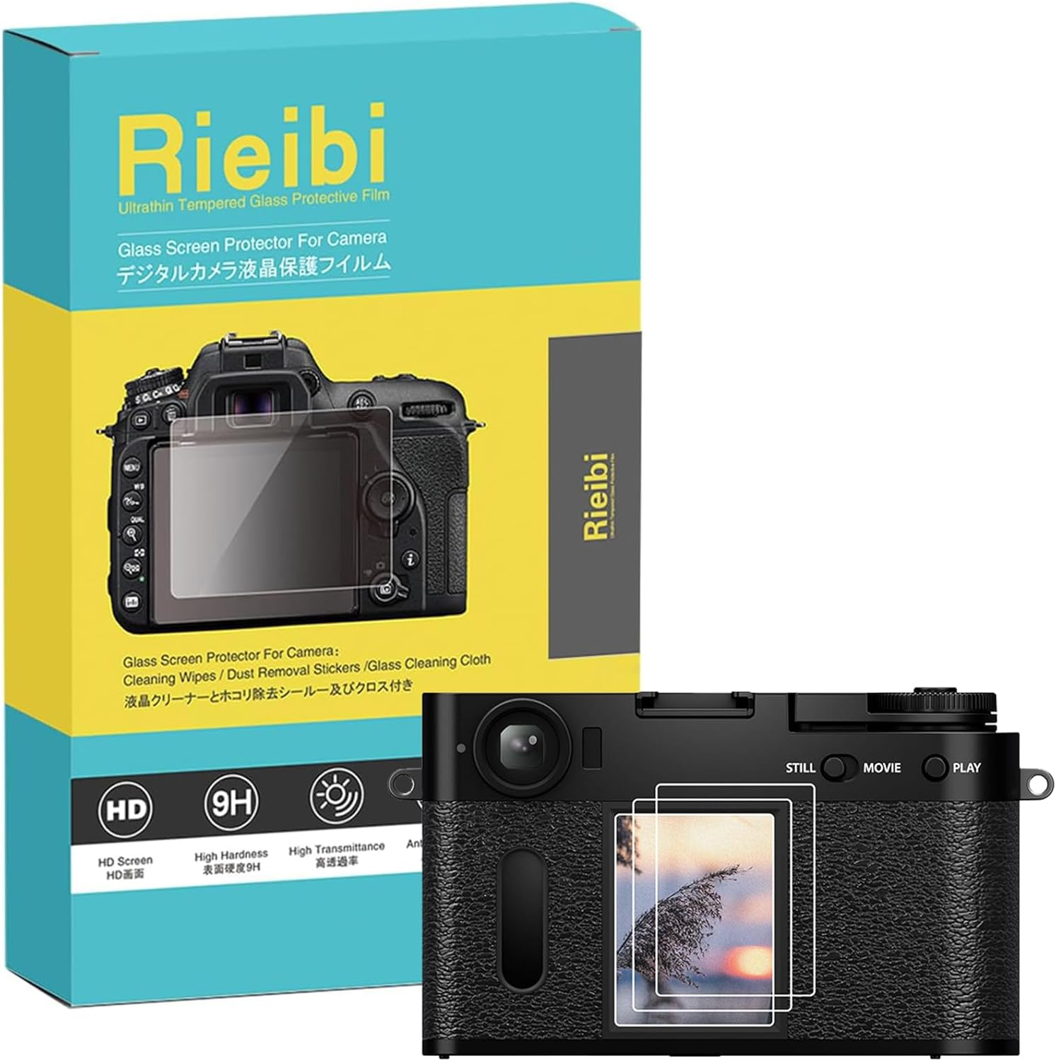 Rieibi (3 Packs) Screen Protector for Fujifilm X-Pro2 XPRO2 Digital Camera, 0.33Mm 9H Hardness Tempered Glass Film for Fuji X-Pro 2 X-Pro-2 Anti-Fingerprint Anti-Scratch Ultra-Clear