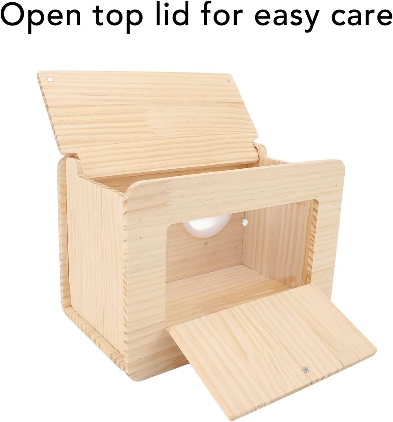 Oak Wood Parrot Nesting Box, Wooden Bird Mating House with Clear Viewing Window, Parakeet Nesting Bird Breeding Cage for Cockatiel Cockatoo Budgie Lovebirds image number 5