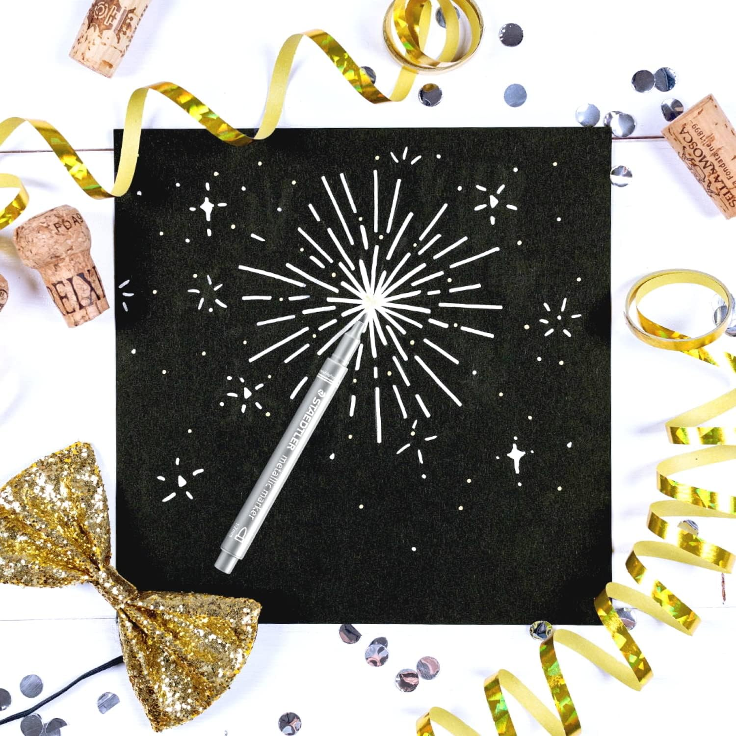 Staedtler Metallic Marker, Silver (Pack of 10) image number 2