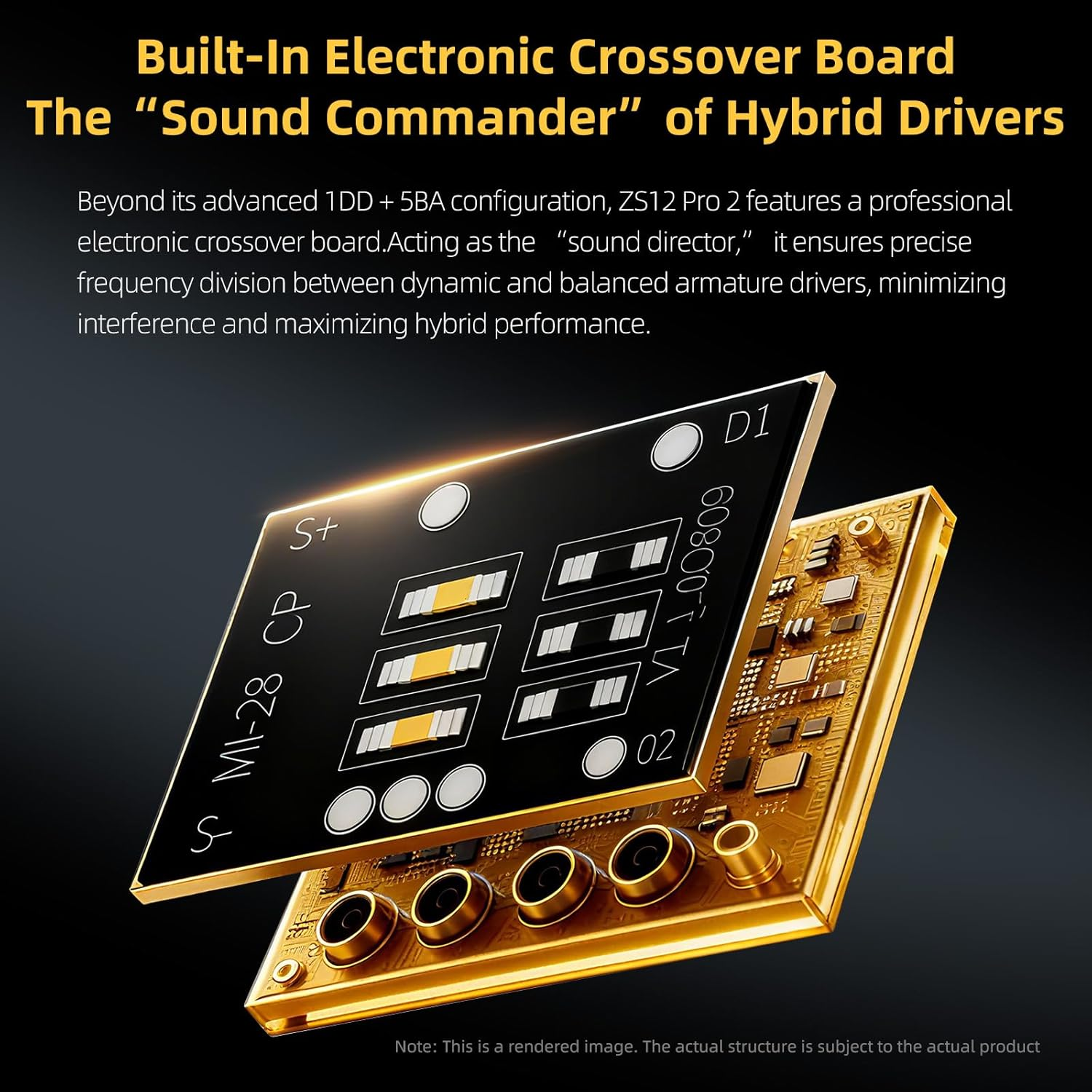 Yinyoo KZ ZS12 Pro 2 IEM Wired Earphones USBC Hifi Earphones 5BA + 1DD In-Ear Headphones with Gold-Plated 2-Pin Connector for Musicians (Black, with Microphone) image number 5