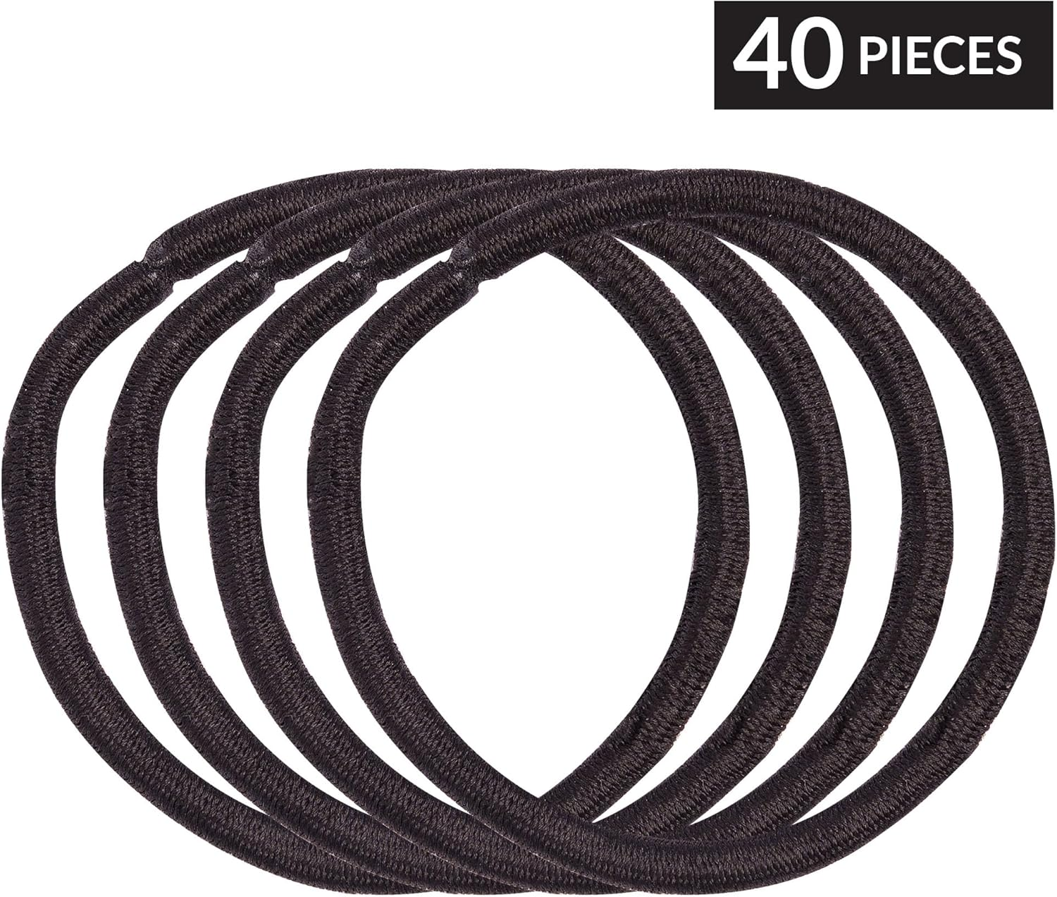 Brushworks Classic Black Hairbands - 40 Pack image number 2