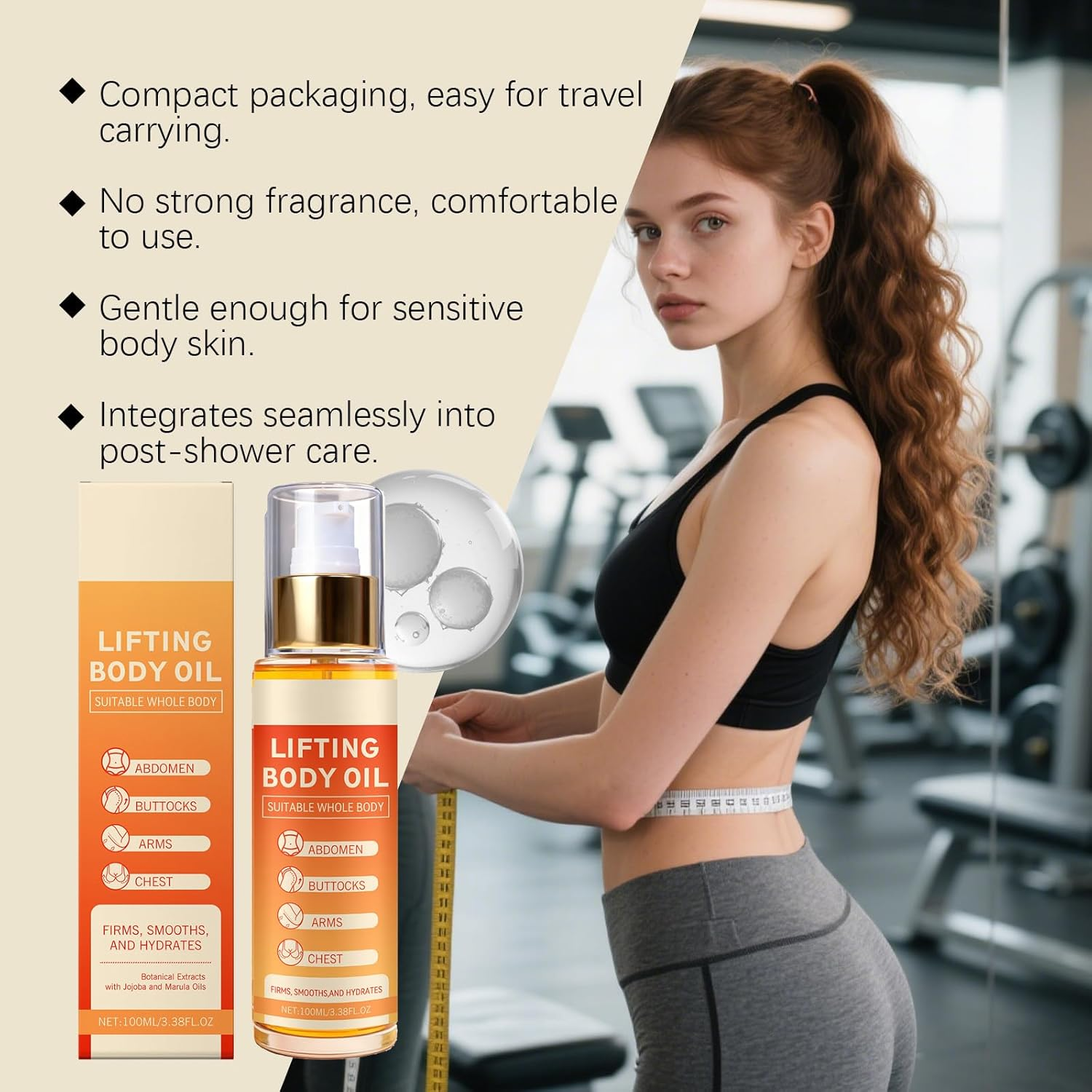 Anti-Aging Face Serum Infused Body Firming Oil - Glow Remedy for Sagging Areas, Body Firming Moisturizing Oil, Deep Moisturizing Massage Oil for Dry Skins (6Pcs)