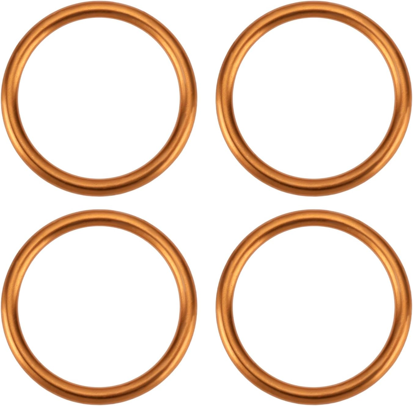 Briny River 4Pcs Motorcycle Exhaust Gaskets Compatible with MZ TS ES ETS ETZ 150 125 1962-1978 Copper Muffler Gasket 43X35Mm image number 2