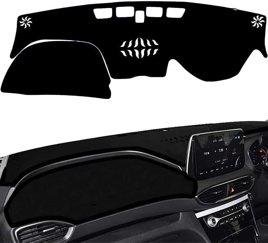Evervenz Dash Mat for Hyundai Santa Fe 2019 2020 2021 2022 2023 Flannel（Without HUD） Dash Cover Dashboard Cover Santafe01 image number 2