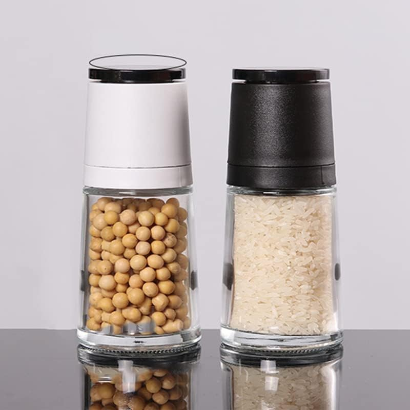 2 PCS Salt and Pepper Shakers Grinders Adjustable Coarseness Mills Glass Material to Refill Sea Salt,Black Pepper,Kitchen,Barbecue,Party image number 3