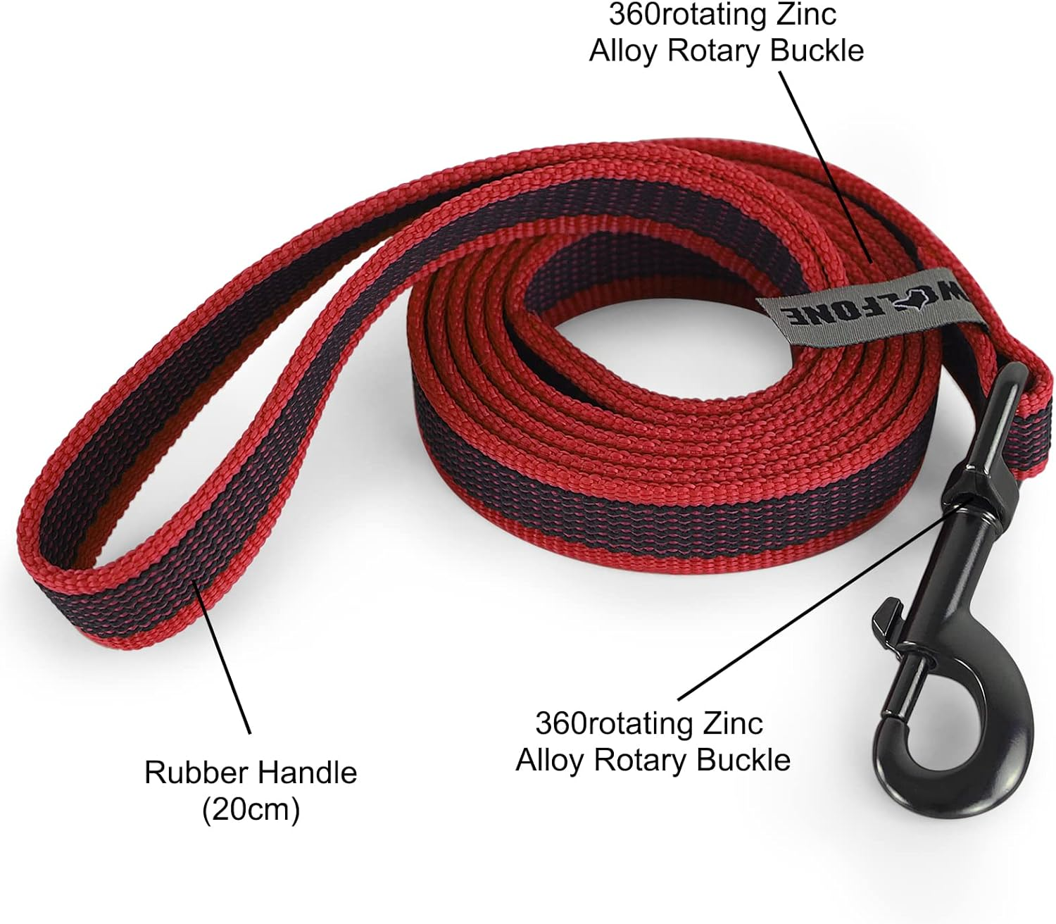 Wolfone 15M Red Lightweight Training Dog/Cat Lead， Non-Slip Latex Silk Daily Dog/Cat Lead for Large Medium Small Dog/Cats， Fit for Recall，Camping， Walking image number 4