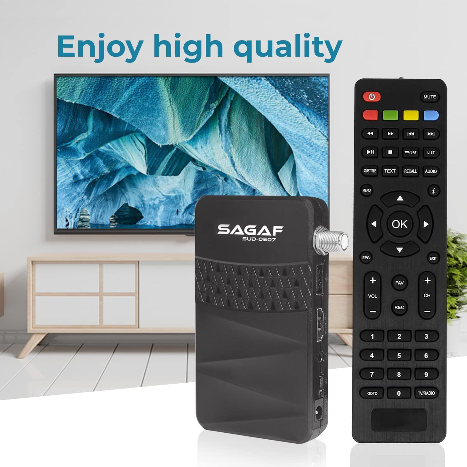 LEYF & Sagaf SUD-0507 Mini Satellite Receiver DVB-S2 Full HD 1080P Digital Receiver (HDTV, Scart, USB) image number 6