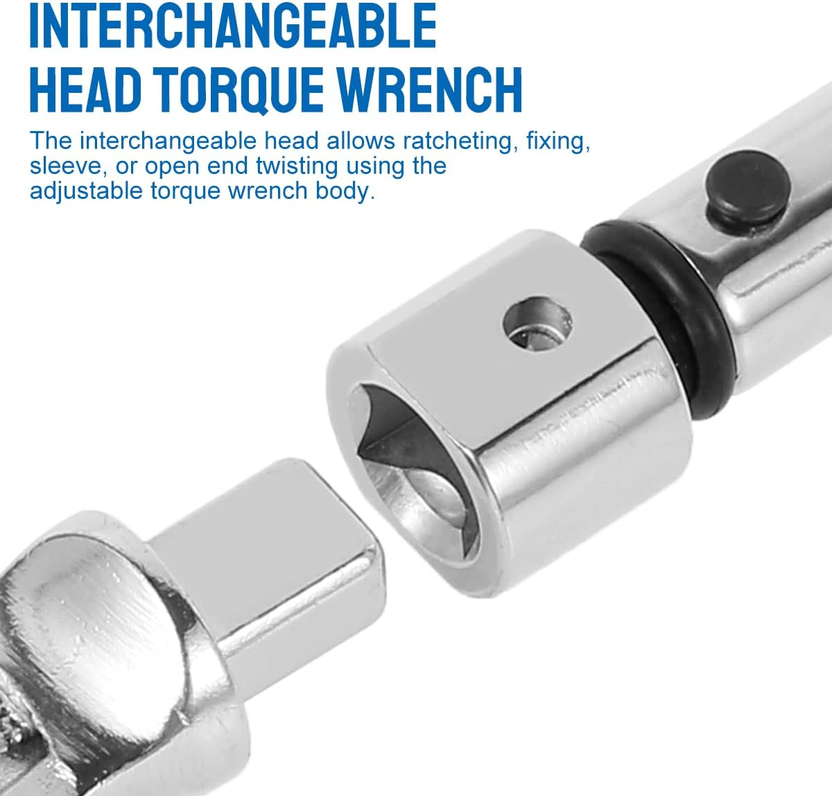 Digital Adjustable Torque Wrench, Open End Torque Wrench 5-25 NM 30Mm Steel Open End Torque Wrench 9&times;12Mm Interchangeable Head Torque Wrench Car Repair Maintenance Spanner Hand Tool for Bicycle Car image number 3