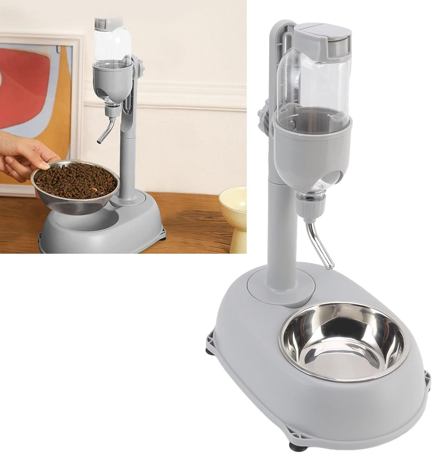 Standing Water Dispenser for Pets, 500 Ml Dog Drinking Fountain, Height Adjustable, Automatic Pet Water Dispenser, Cat Dog Standing Bowl image number 4