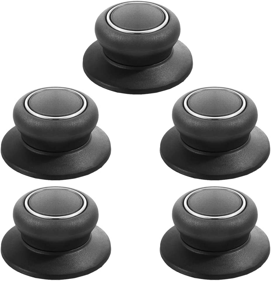 5 Pcs Pot Lid Knobs,Sonku Pot Lid Top Replacement Knob Handle Knobs for Casserole Kettle Cover Glass Saucepan Lid Pot-Black image number 3