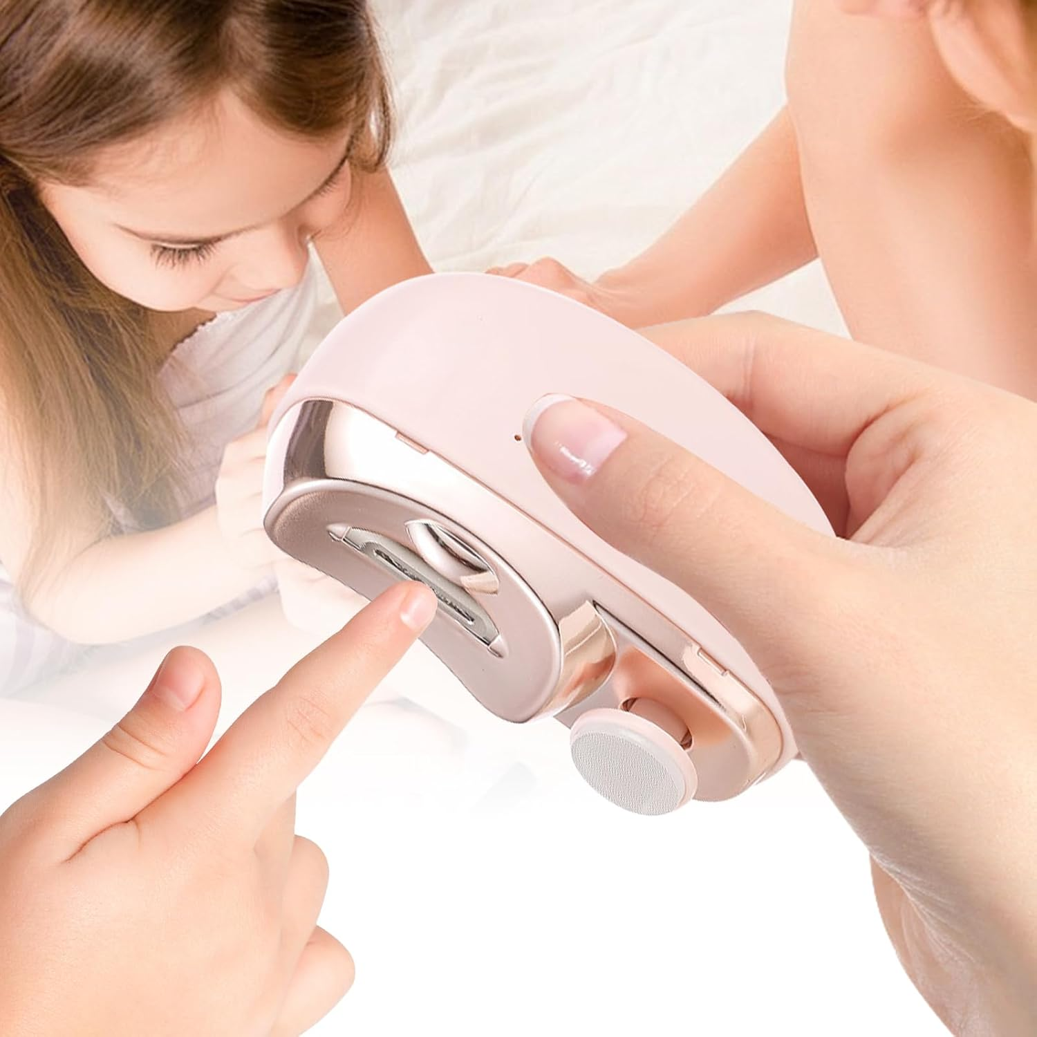 USB Nail Trimmer &ndash; Low Noise Fingernail Device, LED Grooming Clipper | Safe Nail Cutter File, Rechargeable Tool with Gentle Use Application, Adult-Friendly Setup, Home Care Scene