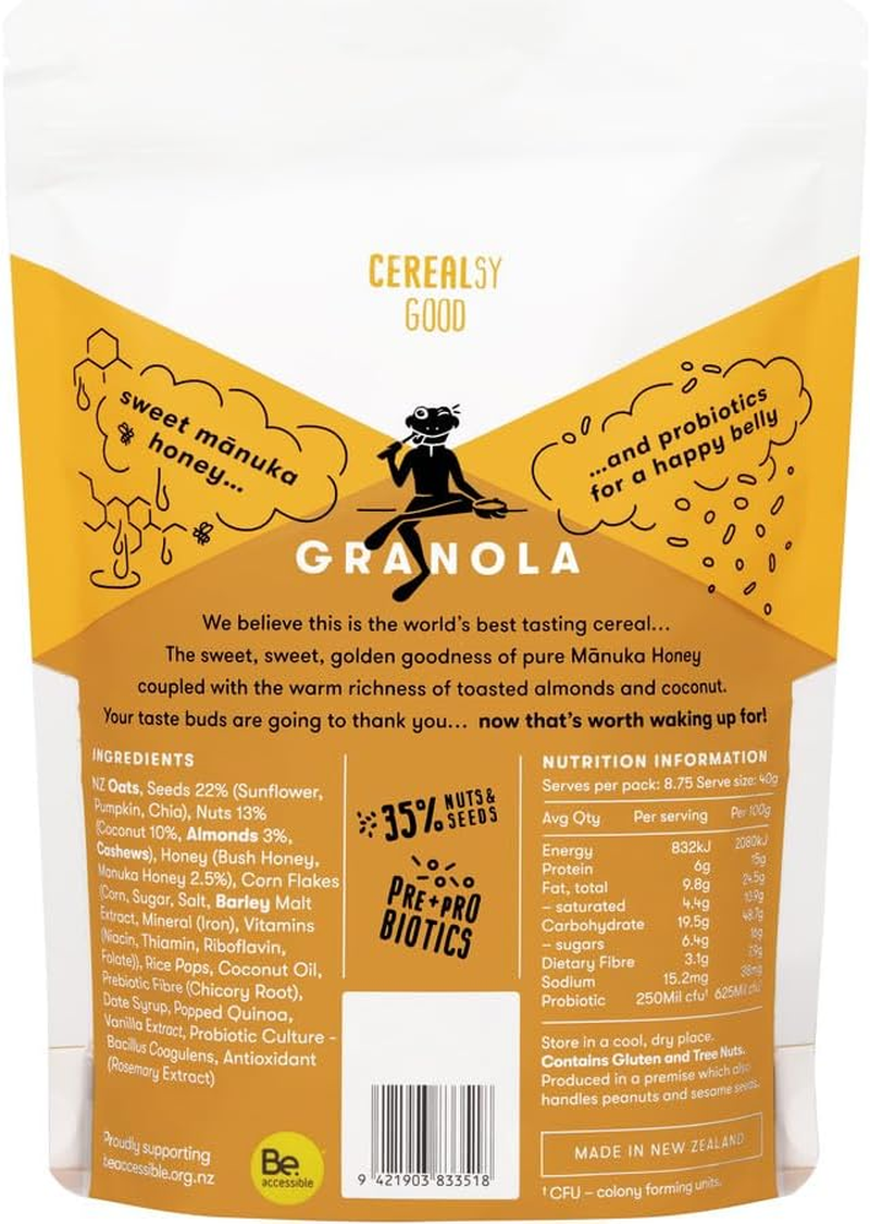 Blue Frog Manuka Honey Probiotic Granola 350 G image number 2