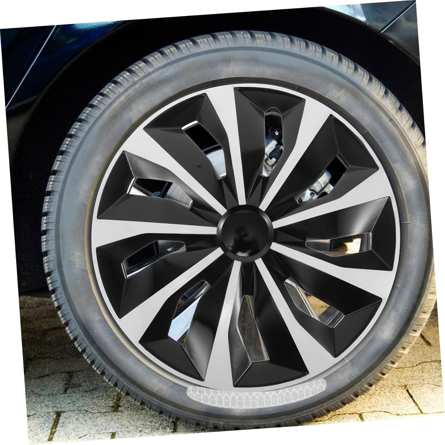 15-Inch White Universal Car Wheel Hubcap Cover Steel Rim Center Hub Cap Decorative Tire Cover for Automotive Wheel Hub image number 5