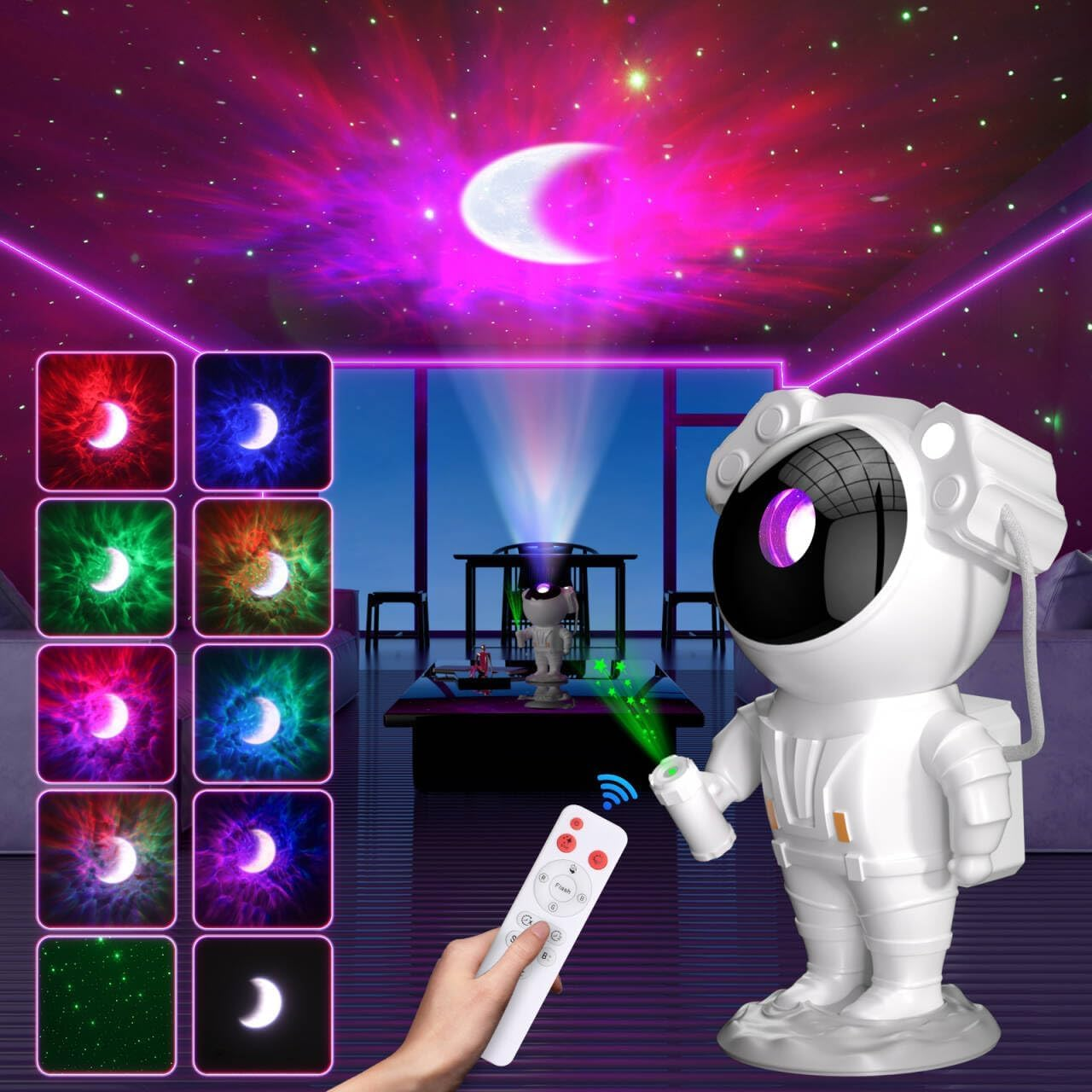 Star Projector,Galaxy Night Light,Astronaut Starry Nebula Ceiling LED Lamp with Timer and Remote, for Kids Adults for Bedroom, Birthdays,Christmas, Valentine'S Day. (Standing)