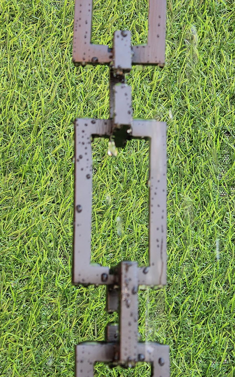 KAM Home Aluminium Artware Rectangle with Square Rain Chain with Installation Kit (Black, 12) - Black, 12.0 Feet image number 6