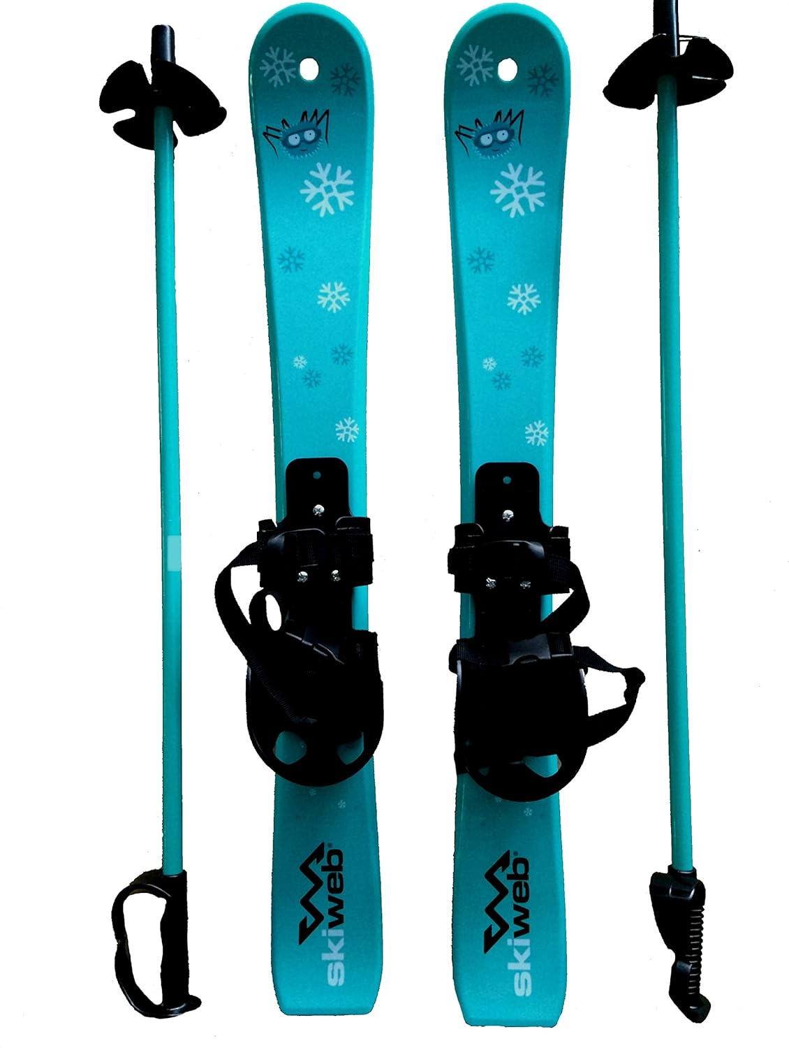 Kids First Plastic Snow Skis & Poles Age 2-4 with Bindings - Fun Beginer Skis 90Cm image number 1