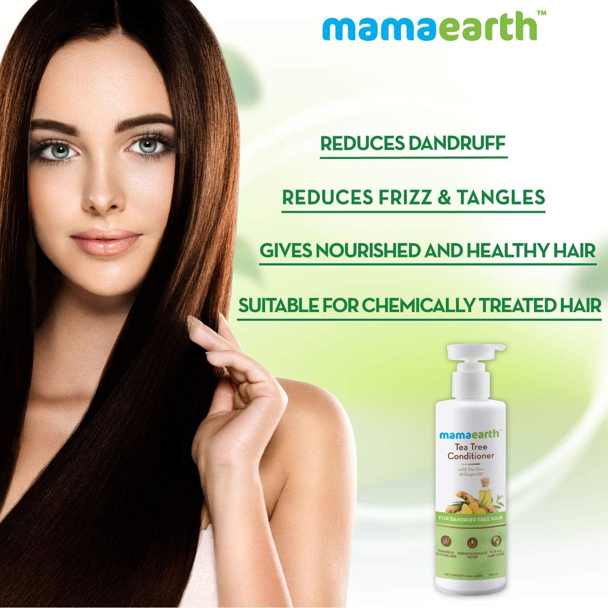 Mamaearth Tea Tree and Ginger Oil anti Dandruff Hair Conditioner 250 Ml image number 1