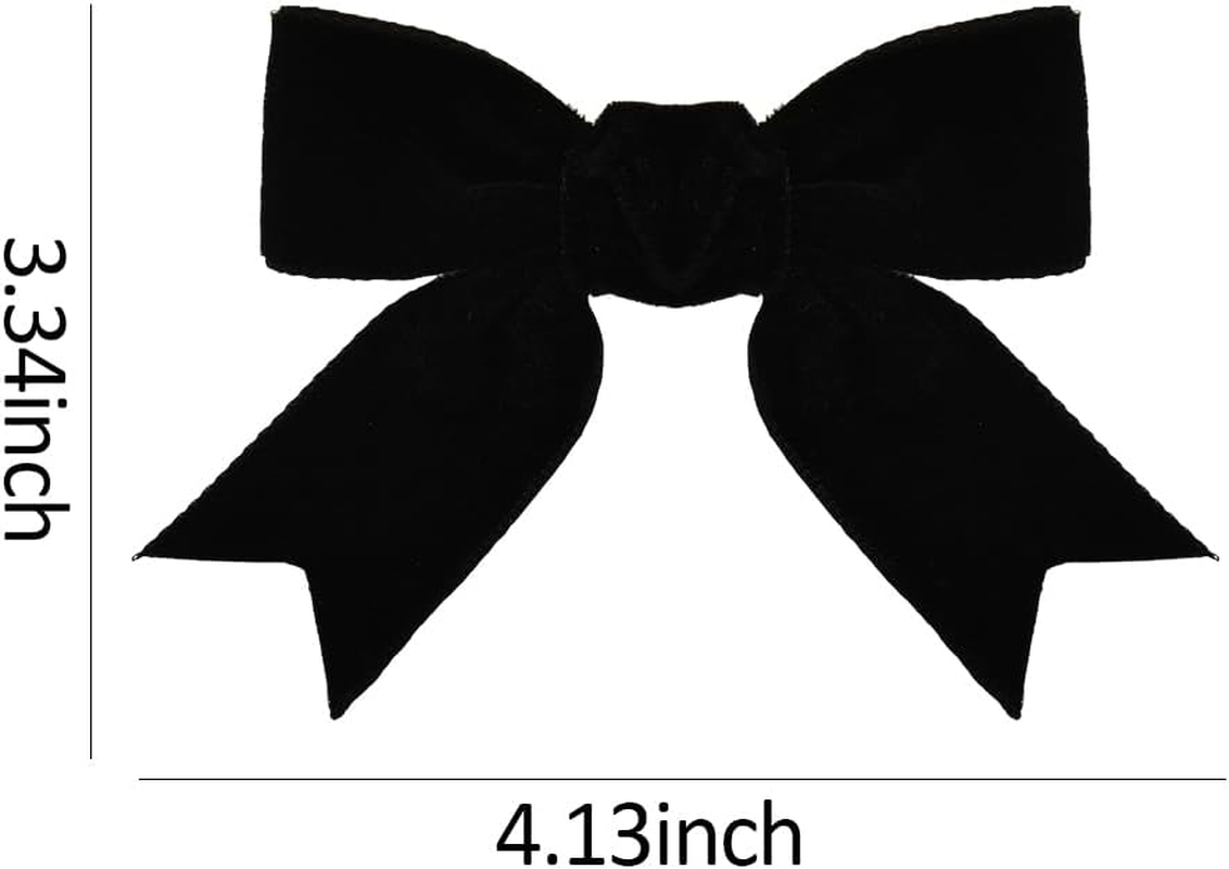 Black Bows for Hair Velvet Bow Hair Clips for Teen Girls Ribbon Hair Bow Barrettes Black Velvet Bowknot Hair Accessories for Toddlers Hairpins Handmade Alligator Clip Christmas Xmas Gifts