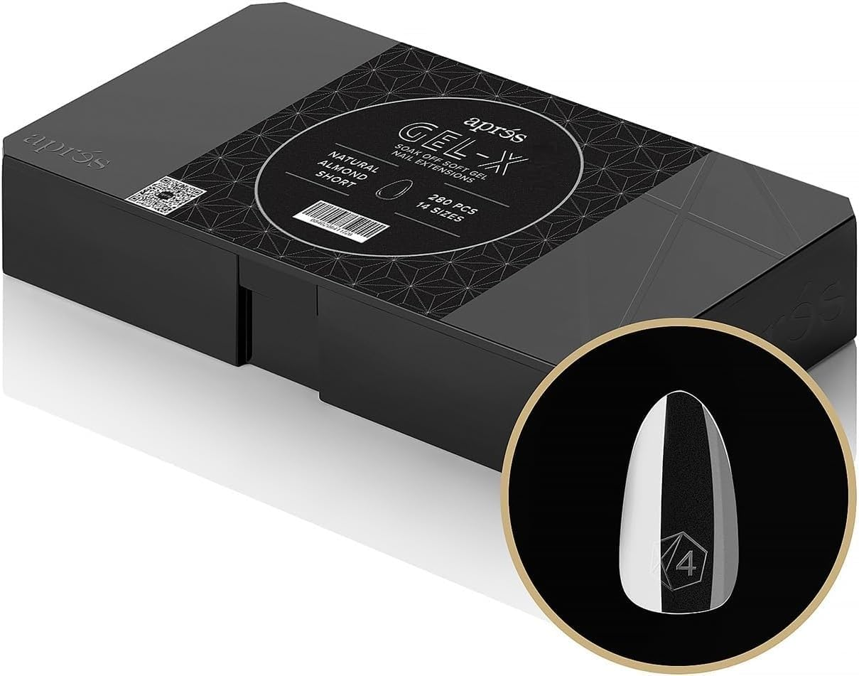 Apr&eacute;s Gel-X&reg; Almond Box of Nail Tips | 280 Gel-X Tips, Soft Tips, 14 Sizes 00-9 | Half-Sizes Included (Natural Almond Short, 280 Count) image number 3