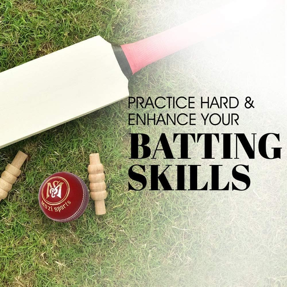 Mozi Sports&reg; Leather Cricket Ball Senior Hand Stitched Match Quality Balls Weight 5.50Oz image number 5