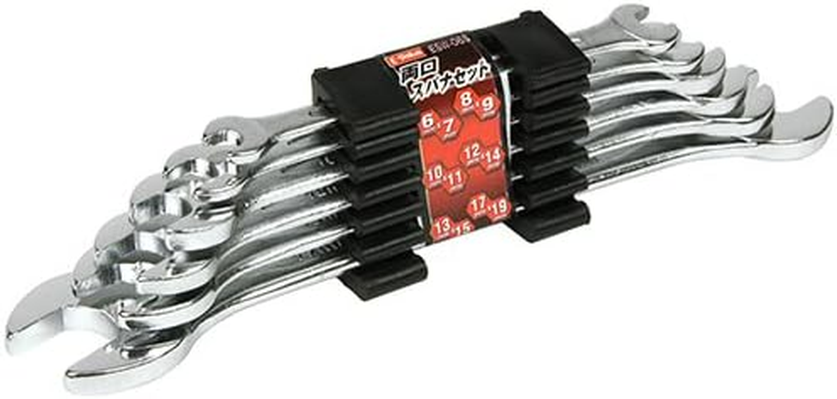 E-Value ESW-06S Double Mouth Spanner Set, Millimeter Size, Set of 6 image number 1