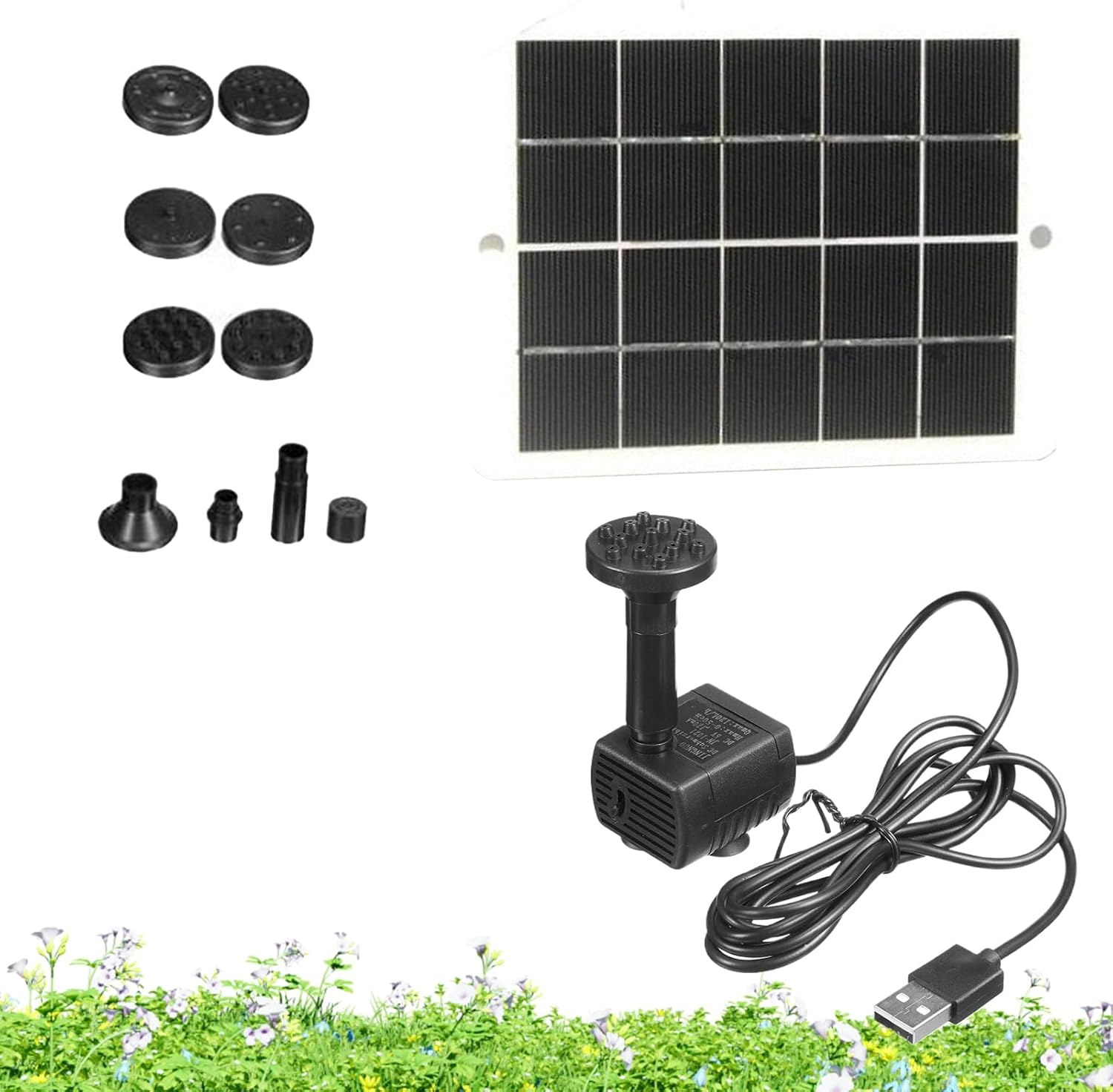 Solar Fountain Pump - 15W Outdoor Solar Charger Water Fountain Pump - Adjustable Watering System Garden Decor for Yard Lawn Balcony Pool Pathway Ground Wedding Holiday image number 4