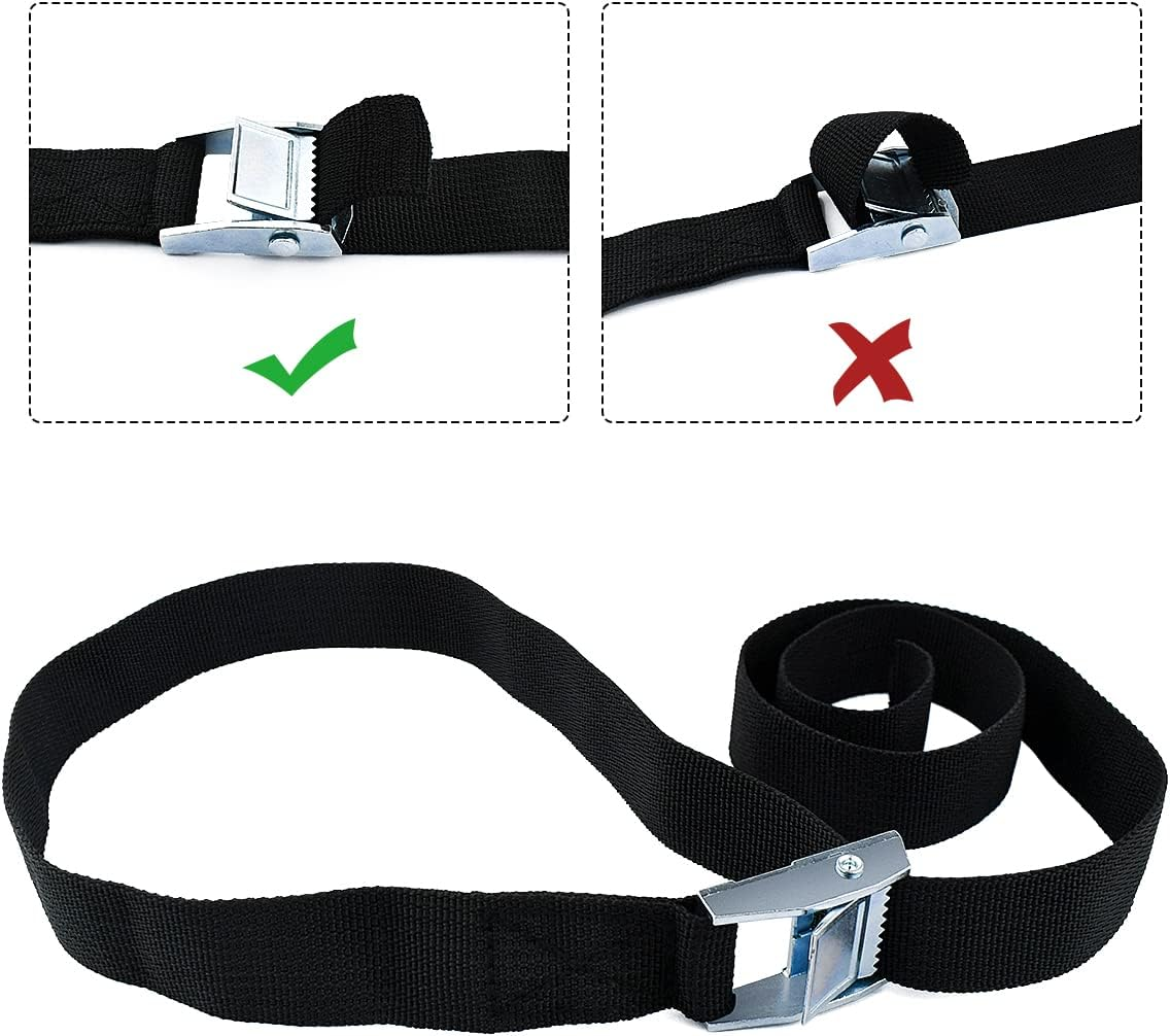 2PCS Lashing Straps with Buckles Adjustable, up to 600Lbs,Tie down Straps for Motorcycle, Cargo, Trucks,Trailer,Luggage (1" X 3.3') image number 6