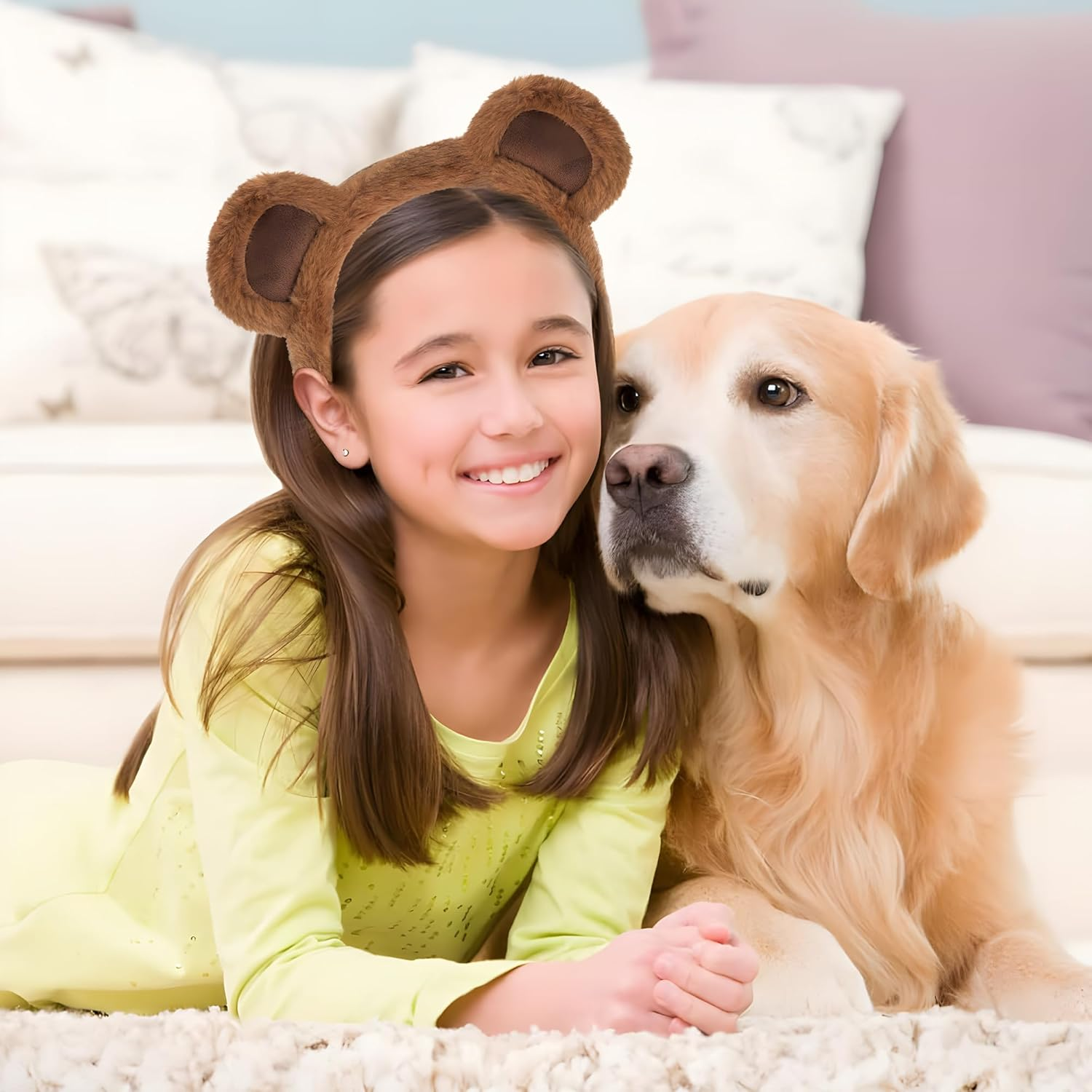 Fluffy Brown Bear Ears Headband for Adults- Perfect for Halloween Costume, Cosplay, Parties & Daily Wear image number 6