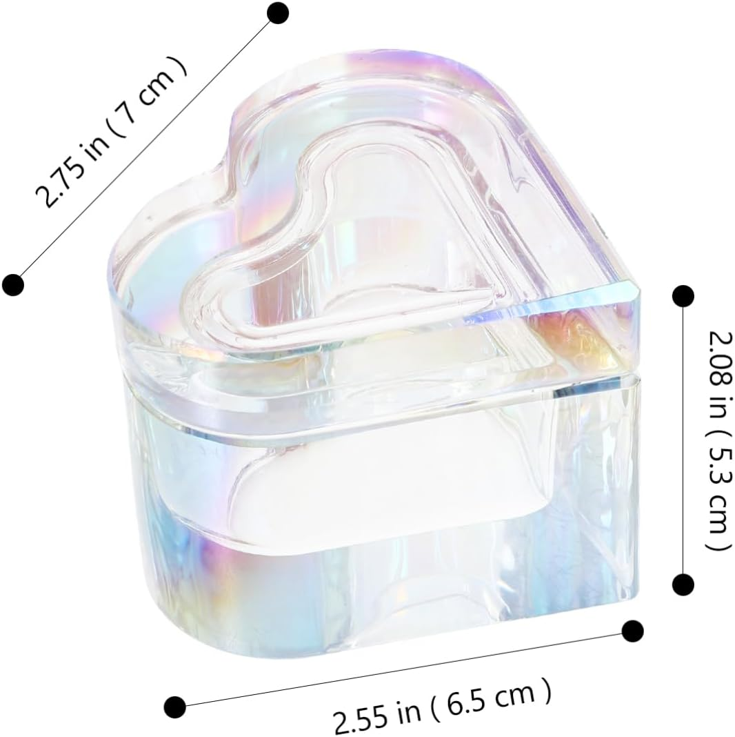 LALAFINA Crystal Glass Nail Dish with Lid Dazzling Crystal Dappen Bowl Heart Nail Art Cup for Professional Use and Home Use image number 4