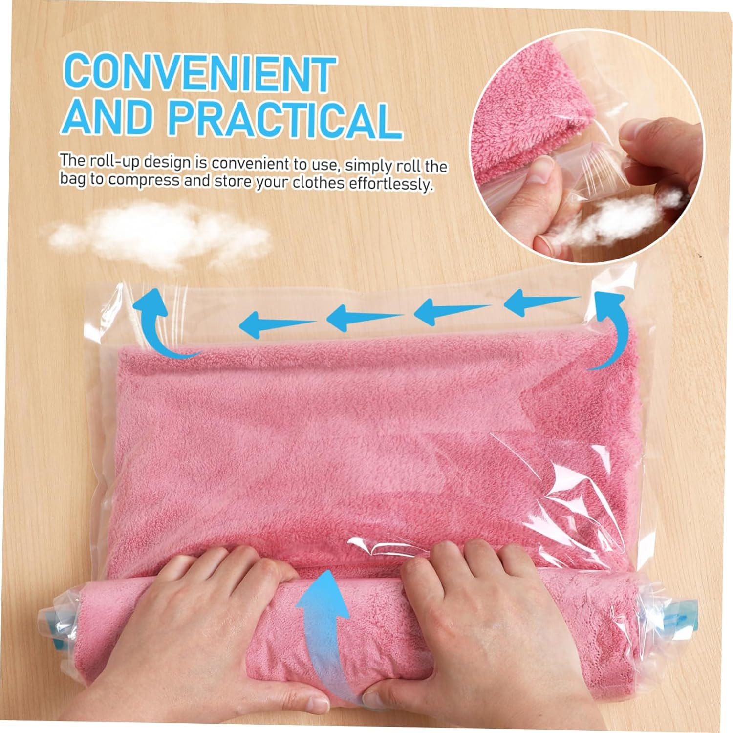 CAXUSD 12Pcs Travel Toiletries Products Compression Packing Cubes Vacuum Bags for Travel Portable and Convenient Camping Hiking