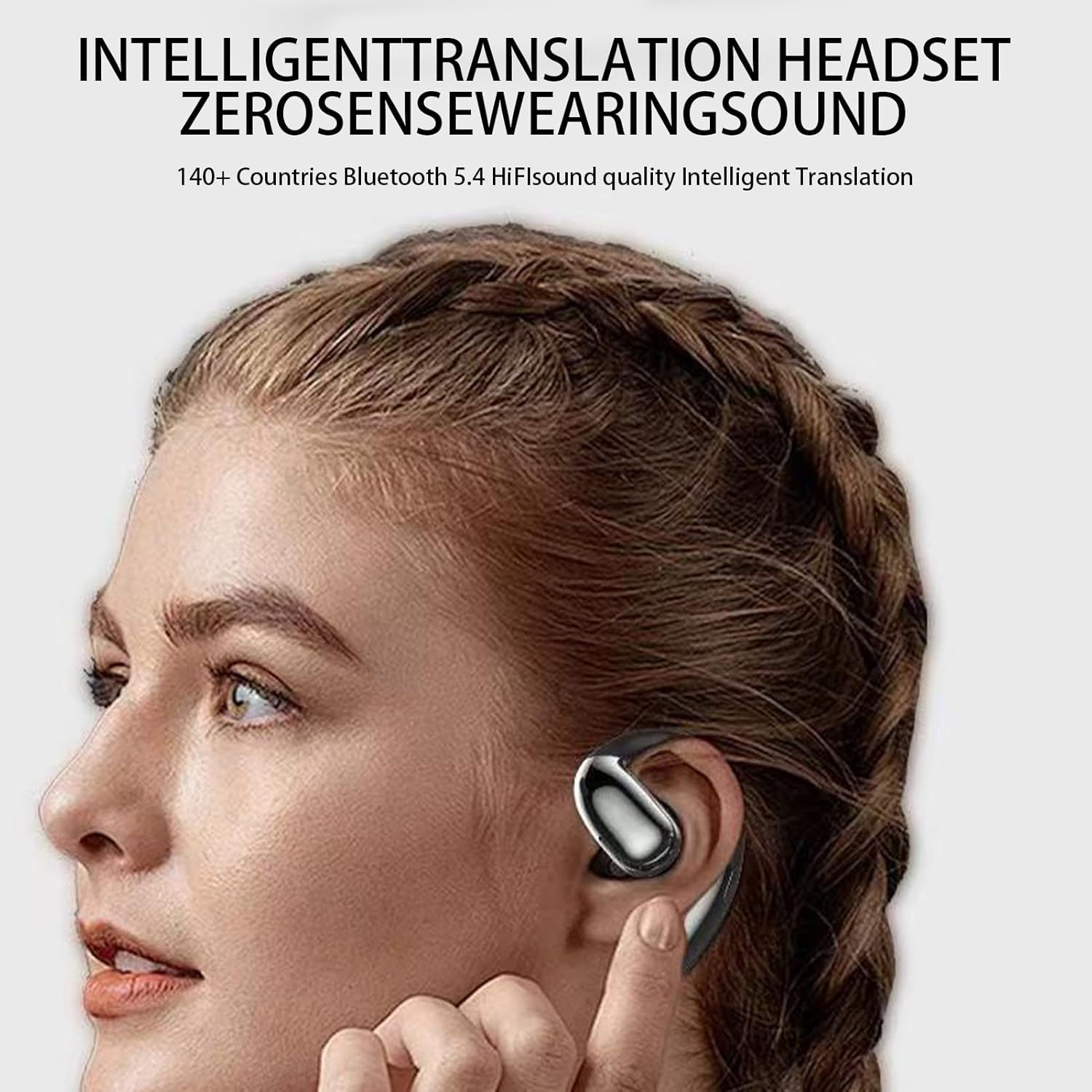 Smart Translator Earphones - AI Earbuds, Multilingual Headset | Live Voice Translation across 144 Dialects While Exploring Foreign Cities, Attending Seminars, Business Trips, and Vacation Adventures image number 1
