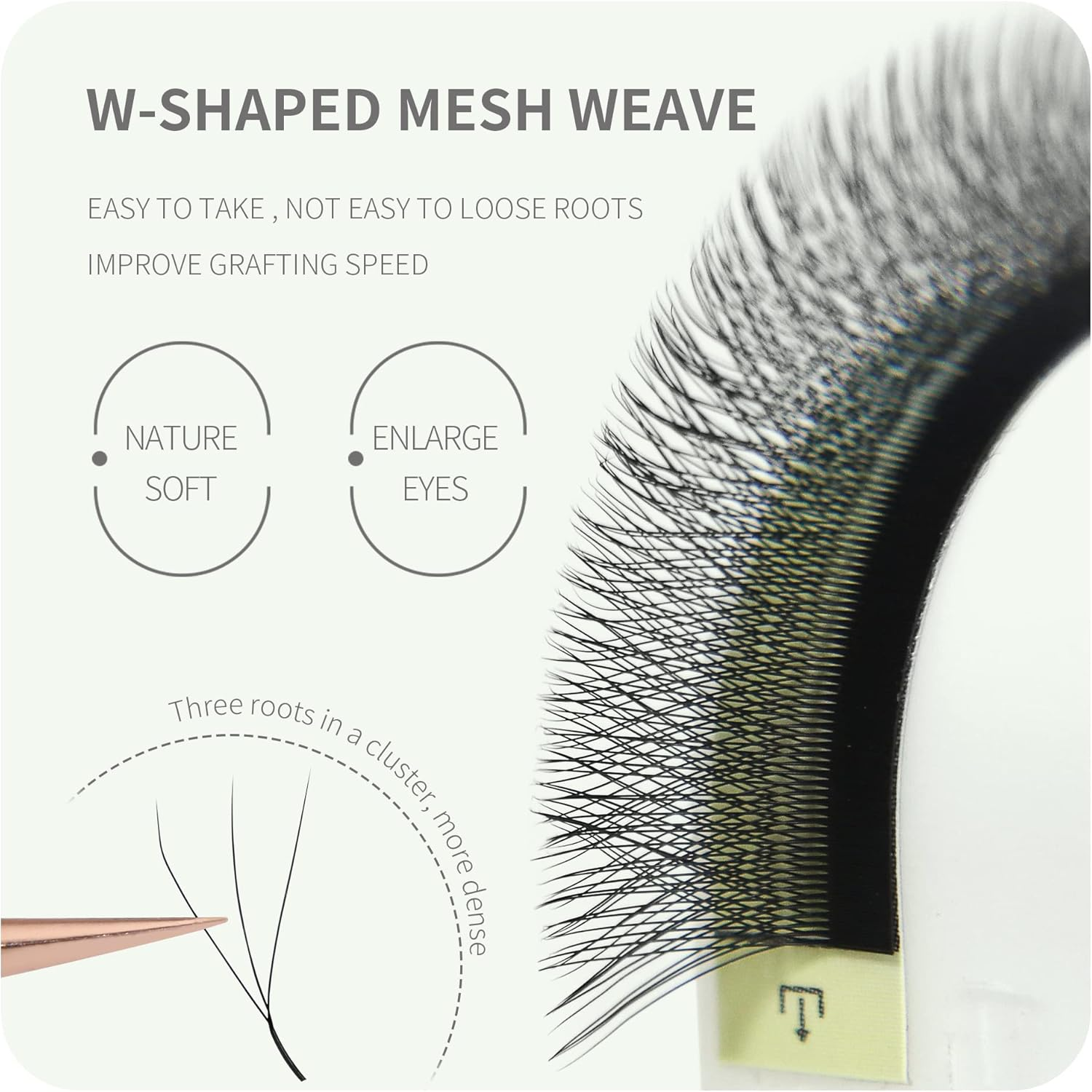 ANNAFRIS 3D Premade Fan W Shape Clover Eyelash Extension Volume Self Fanning Lashes Extensions Makeup Supplies Professional Use (0.07-D 11Mm) image number 2