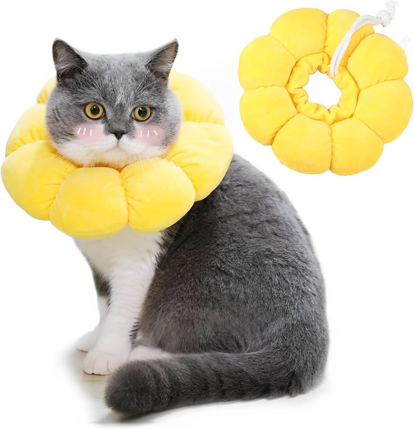 Cat Collar, Cat Collar, Adjustable Collar, Cat Collar for Cats, Small Dogs, after Surgery, Soft Sunflower Cat Recovery Collar, Collar Cone (S) image number 5