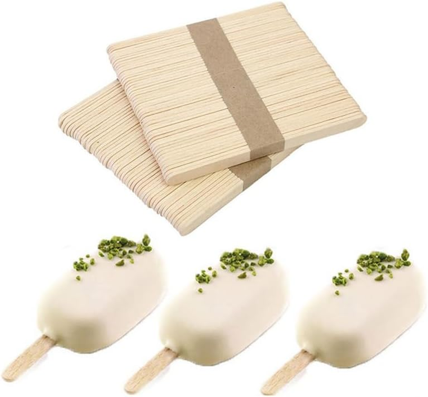 1000-Pack Natural Wooden Craft Sticks, Paddle Pop Sticks for DIY Projects, Ice Cream, and Coffee Stirring, 4.49 X 0.39 X 0.08 In