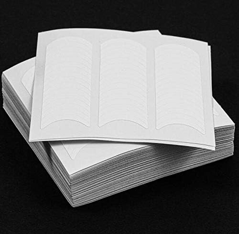 144 Pieces French Nail Stickers Nail Manicure Stickers French Tip Guides Self-Adhesive White Manicure Art Nail Stickers Tips Half Moon Shape Vinyl Art Decorations image number 1