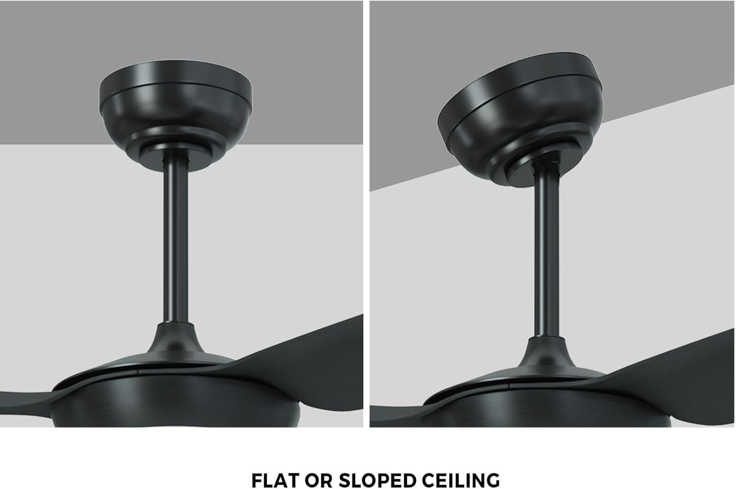 Vevare 52" Ceiling Fan with Remote Contorl 3 ABS Blades and DC Motor Indoor Fan with Timer and 5 Fan Speeds for Home Living Room Black image number 1