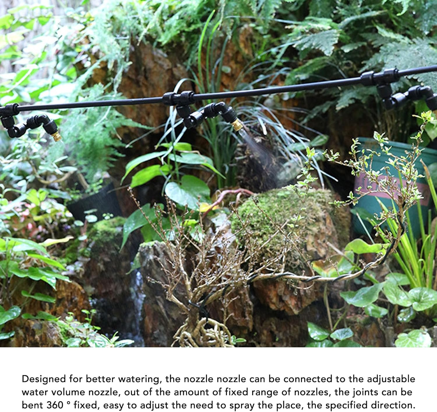 Dpofirs Reptile Fogger Smart Spray System, Reptile Humidifier for Terrariums, Reptile Mister Automatic with 360&deg;Adjustable Misting Nozzles for Amphibian Lizard Snake Frog Plants