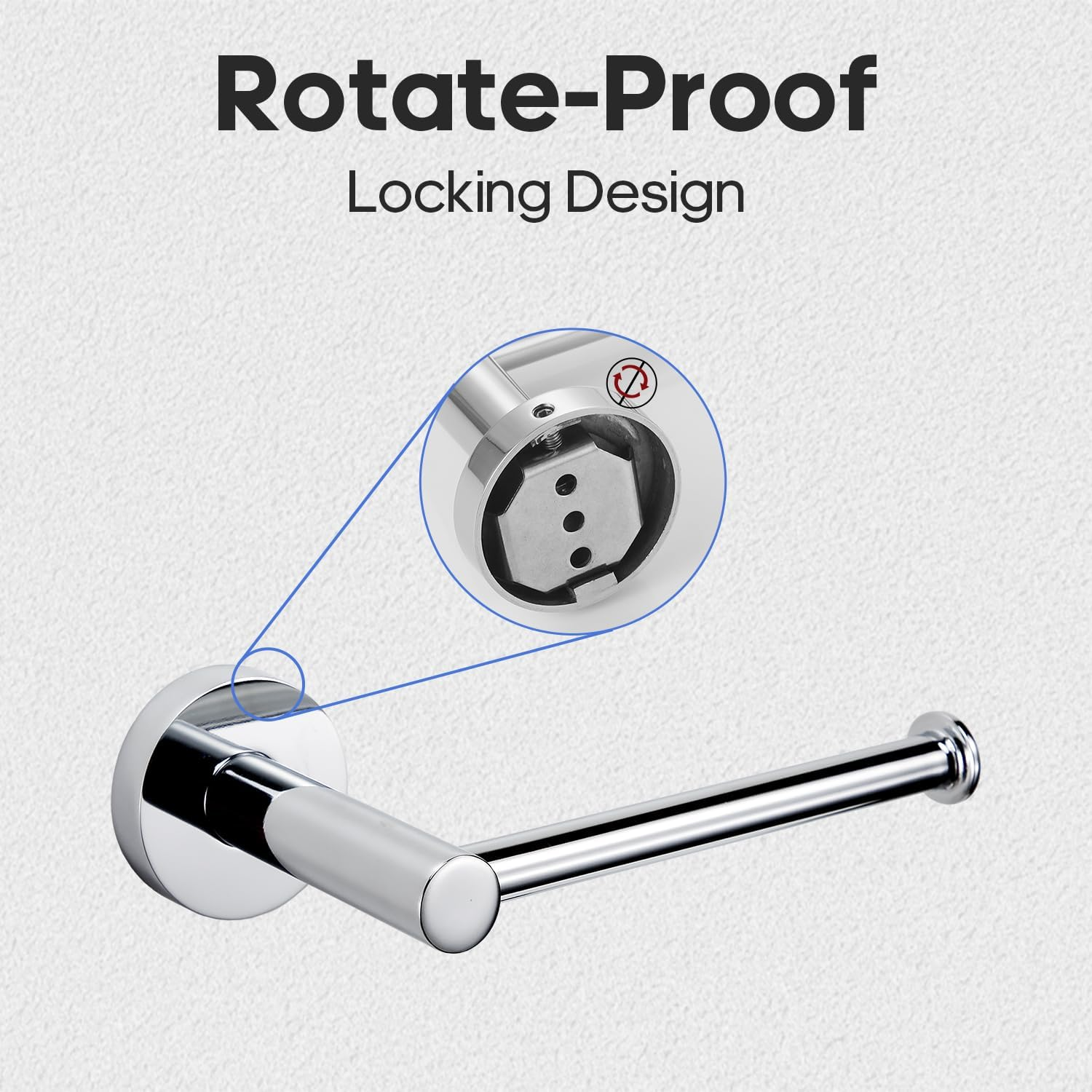 Decaura Toilet Paper Holder, Stainless Steel Roll Holder, Bathroom Tissue Rack, Drill-Free or Screw-In, Chrome image number 1